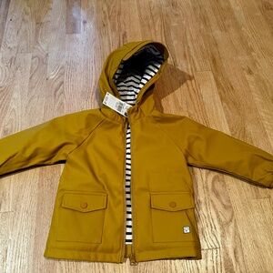 NWT Mango kids yellow mustard raincoat size 3-4T